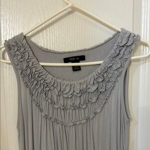 Style & Co Light Gray Ruffled Tank